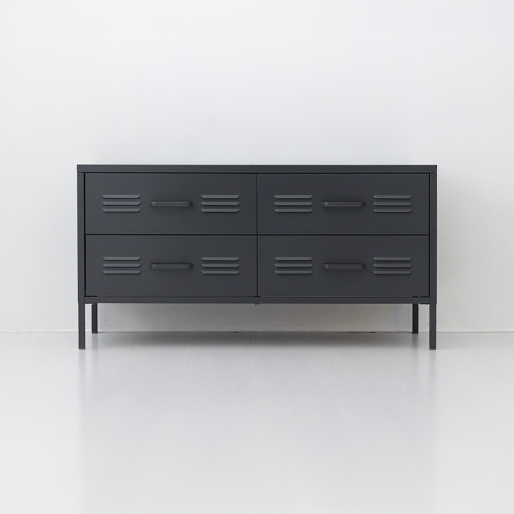 MKB 캐비넷 TV서랍장 4칸 1150590 1150x400x595mm, 다크그레이 8557.8112