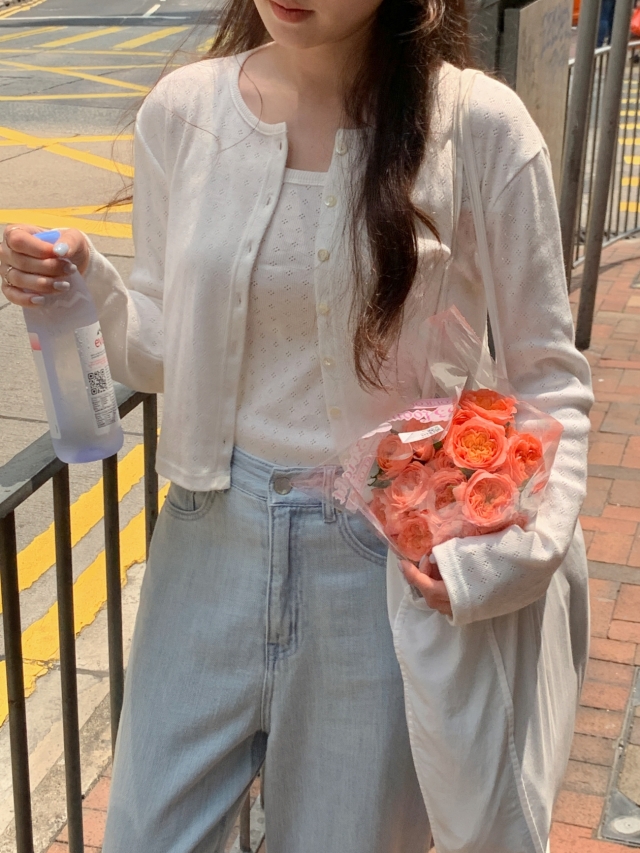 💕URBANE MADE💕 큐피드 펀칭 크롭 아일렛 가디건 세트 (3c) 상세 이미지 46