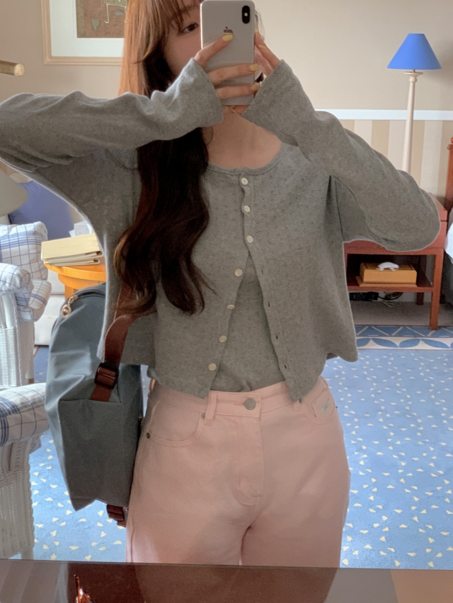 💕URBANE MADE💕 큐피드 펀칭 크롭 아일렛 가디건 세트 (3c) 상세 이미지 145