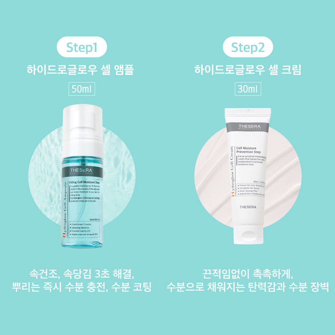 더쎄라 모이스처 스타터 세트 하이드로글로우 셀 앰플50ml 크림30ml - 상세 이미지 3