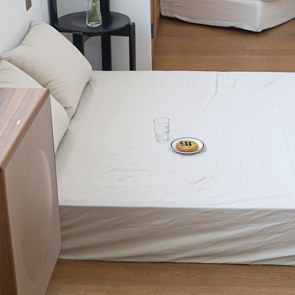 허쉬 60수 고밀도 바이오워싱 순면 매트리스 커버 샴페인 베이지, SS(슈퍼싱글)