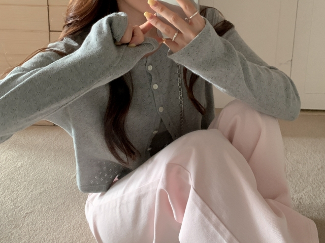 💕URBANE MADE💕 큐피드 펀칭 크롭 아일렛 가디건 세트 (3c) 상세 이미지 167
