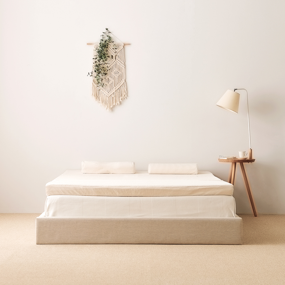 허리에 좋은 단단한 접이식 매트리스 에어코일+메모리폼 딥슬립토퍼 매트 순면100커버