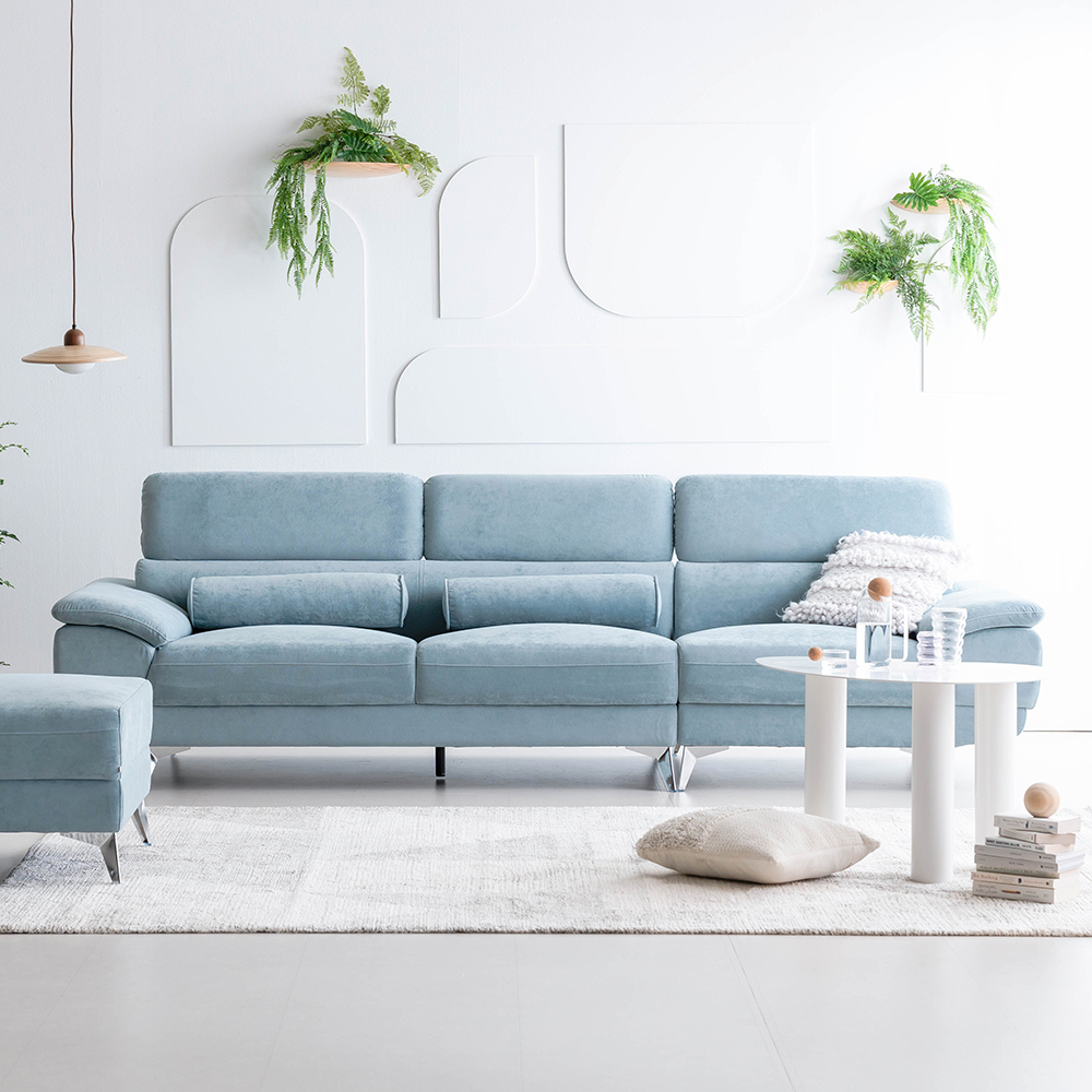 몬스터 소파 아쿠아텍스 이지클린 기능성 패브릭 소파 스툴 Event, 오트밀 베이지, 3인용