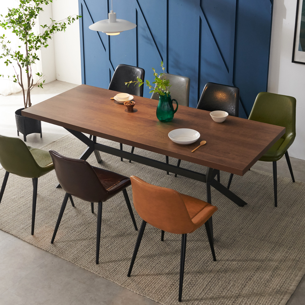 까펠로 대형 테이블 카페 업소용 거실식탁 넓은식탁 2400mm, 월넛블랙