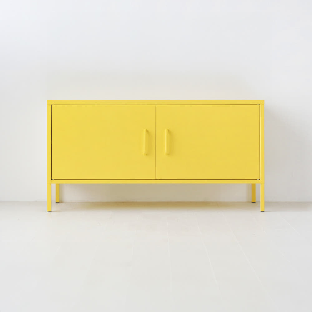 MKB 캐비넷 가로양문 TV스탠드 1150x400x595mm, 옐로우 6253.6129