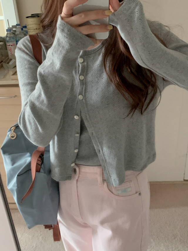 💕URBANE MADE💕 큐피드 펀칭 크롭 아일렛 가디건 세트 (3c) 상세 이미지 151