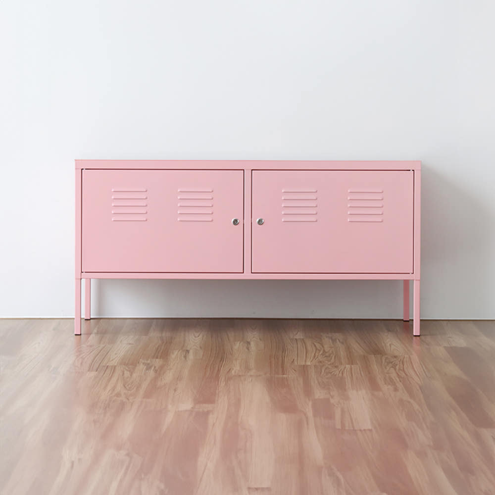 MKB 캐비넷 가로 2칸 TV스탠드 1180x400x600mm, 핑크 8679.4169