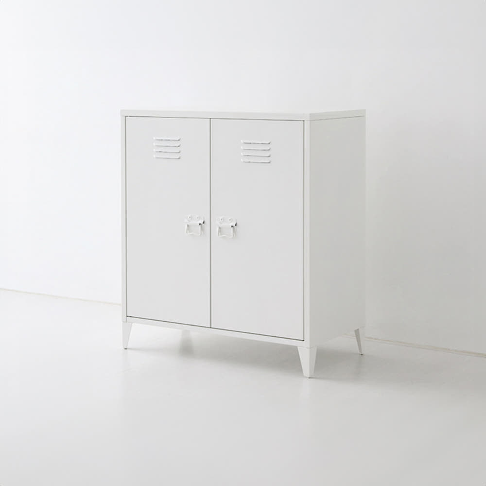 MKB 앤틱캐비넷 세로중 2문 수납장 800x400x900mm, 1단, 화이트 1689.5304 - 상세 이미지 4