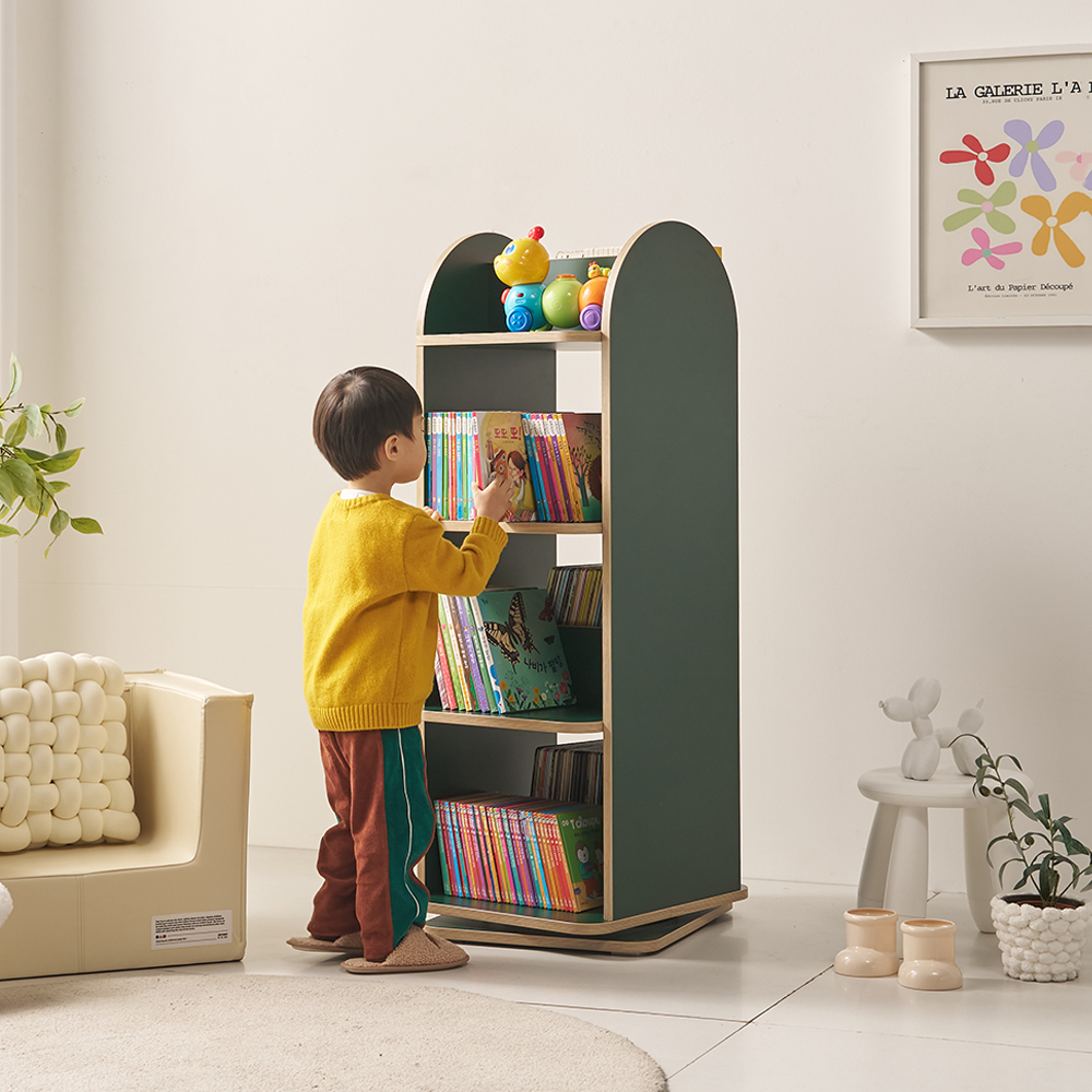 리언 유아 키즈 아이 아기 회전 책장