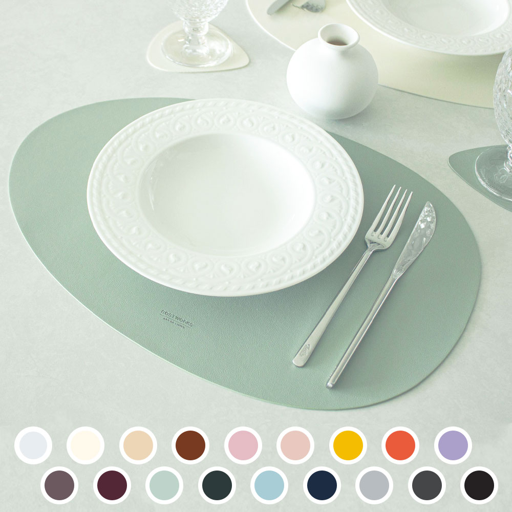 코스트웍스 가죽 에그 테이블매트 국내생산 제작 세라믹 포세린 소음방지 식탁매트 방수 깔개 기업 단체 주문제작