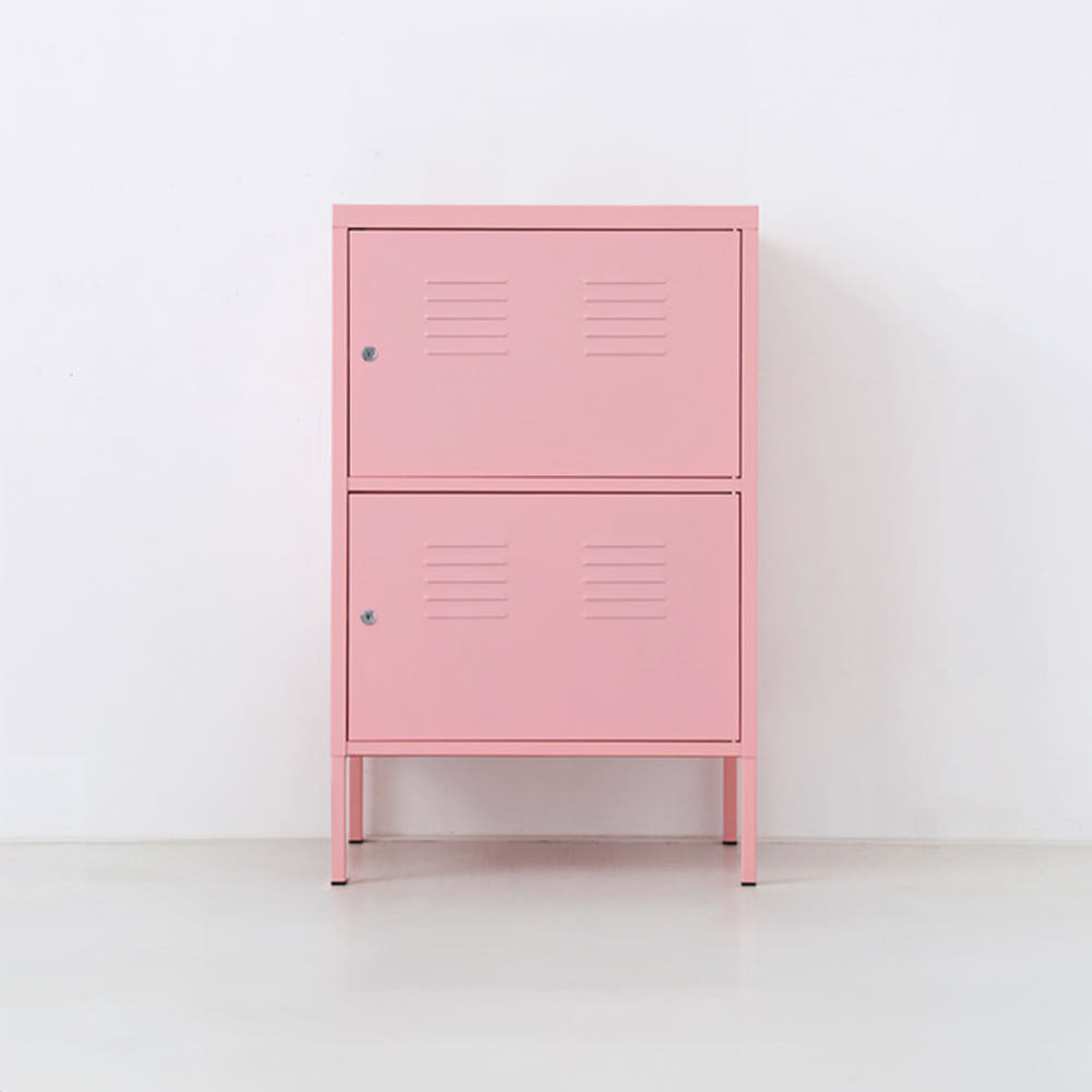 MKB 캐비넷 세로 2칸 수납장 600950 600x400x955mm, 2단, 핑크 3373.7982 - 메인 이미지