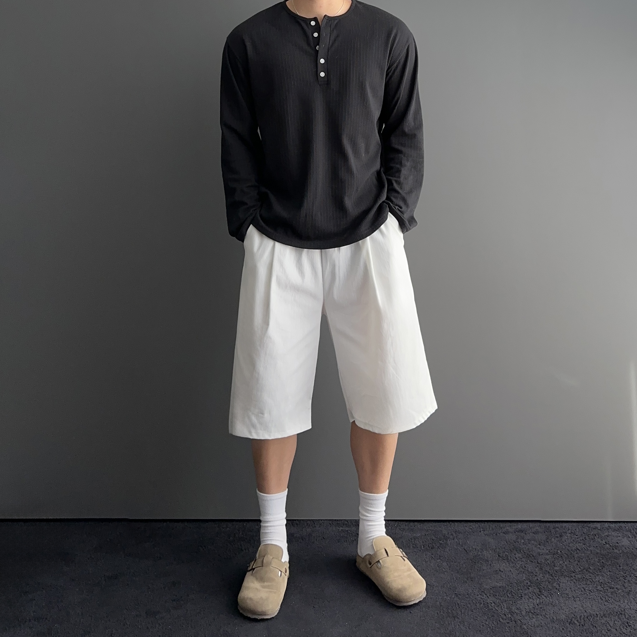 1+1 6부반바지 남자버뮤다팬츠 남자냉장고바지 스판반바지 - 상세 이미지 4