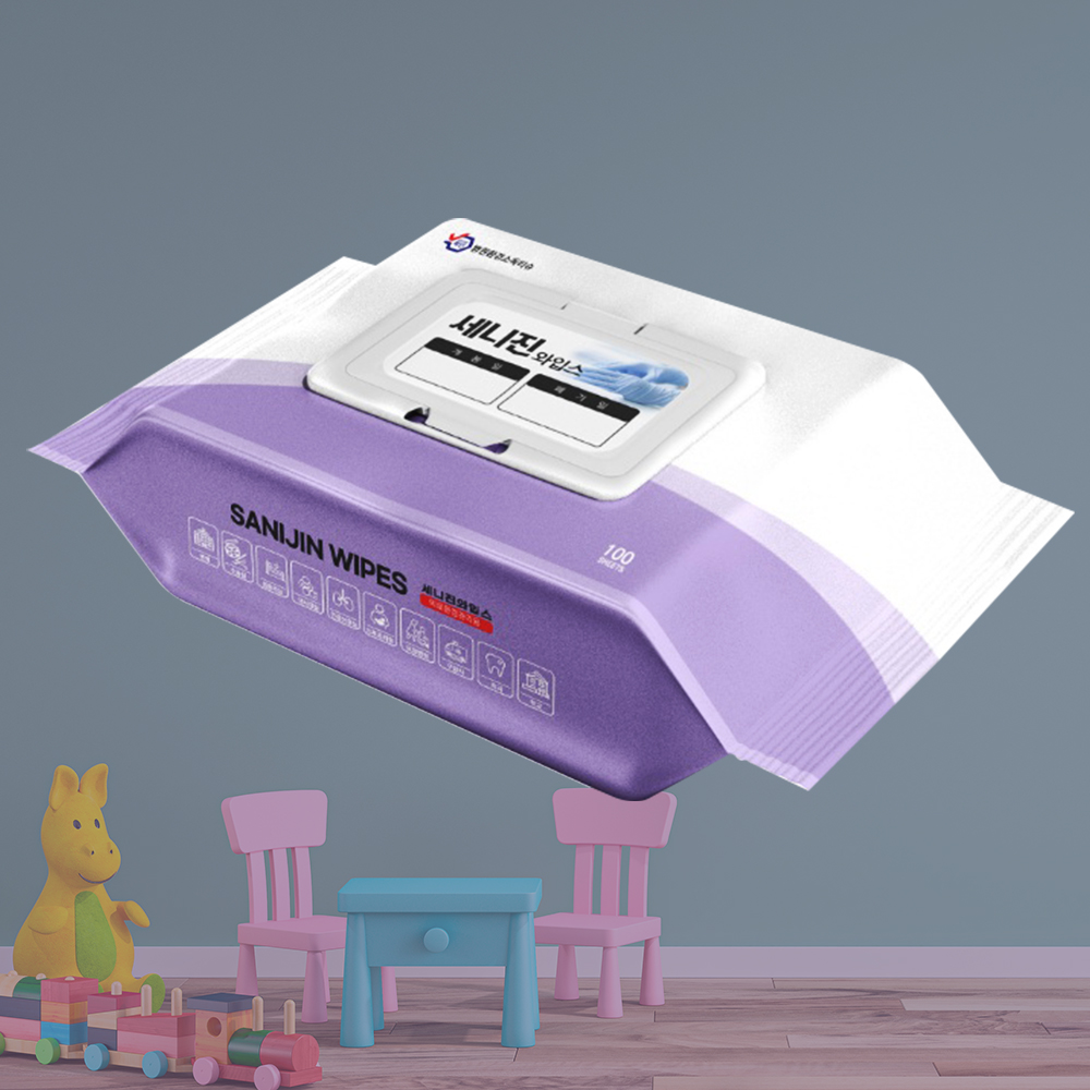 세니진와입스 병원 환경 소독티슈 일회용 세정 살균 소독물티슈 100매, 1팩