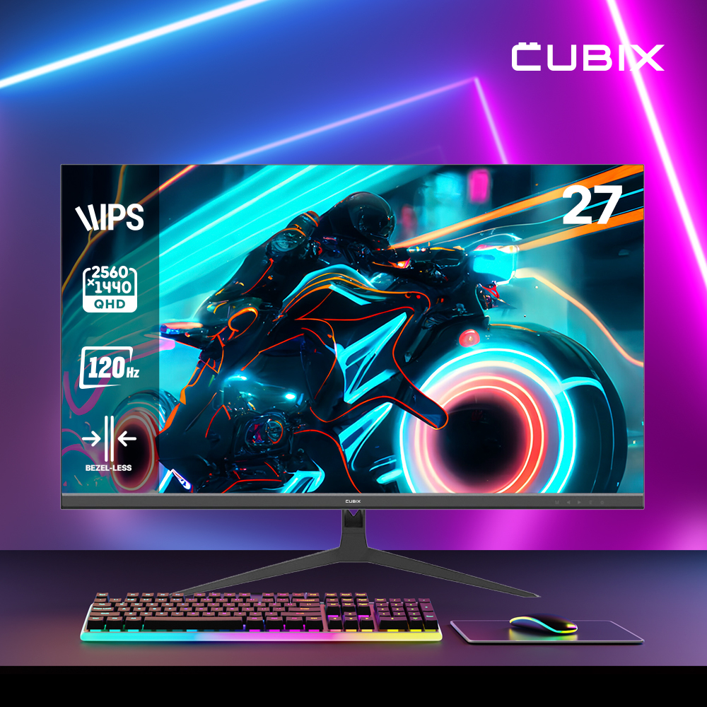 큐빅스 IPS패널 69cm(27인치) QHD 120Hz 게이밍 컴퓨터 모니터 CX270Q75 - 상세 이미지 2