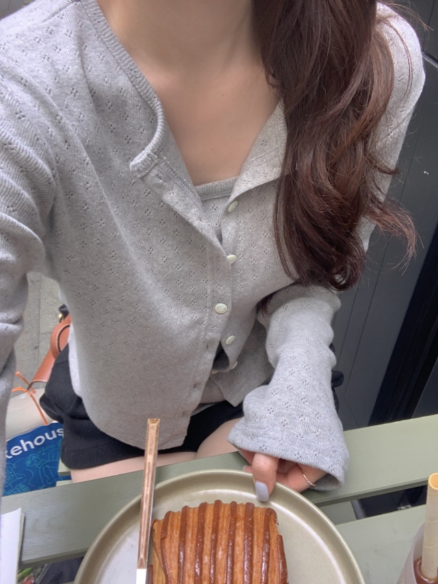 💕URBANE MADE💕 큐피드 펀칭 크롭 아일렛 가디건 세트 (3c) 상세 이미지 180