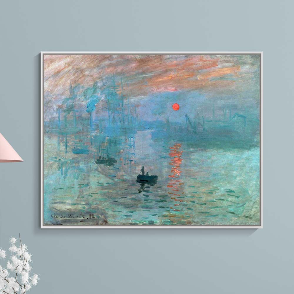 클로드 모네 인상, 해돋이 78 x 62cm 명화 거실 카페 인테리어 대형 캔버스 띄움 액자 - 상세 이미지 2
