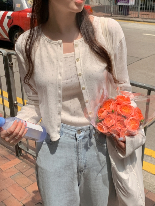 💕URBANE MADE💕 큐피드 펀칭 크롭 아일렛 가디건 세트 (3c) 상세 이미지 54