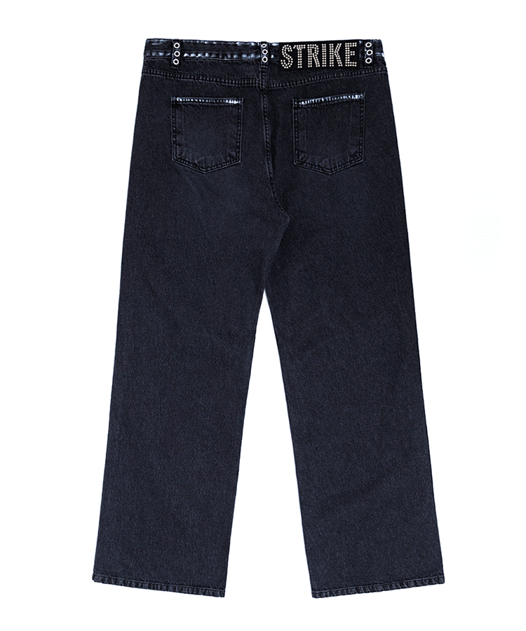 스트라이크 Edge Black Wash Bootcut Jeans - 상세 이미지 4