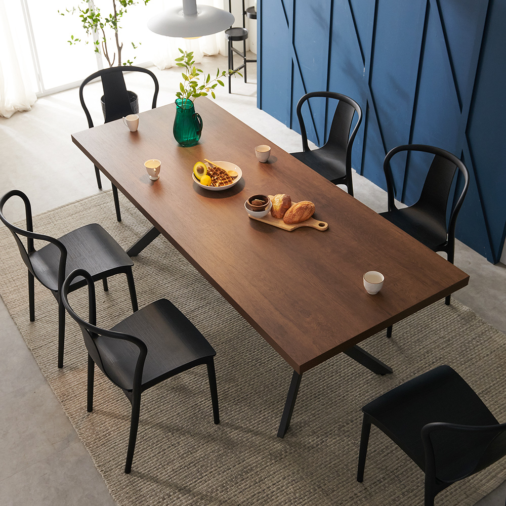 까펠로 대형 테이블 카페 업소용 거실식탁 넓은식탁 1800mm, 월넛블랙