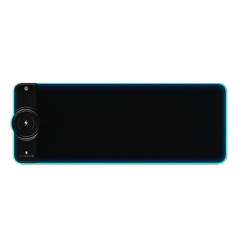 ALIENWARE RGB 무선 충전 마우스 장패드 대형 게이밍 데스크 책상 매트 블랙 (15W 고속 무선충전) 4mm 800x300mm - 상품 이미지