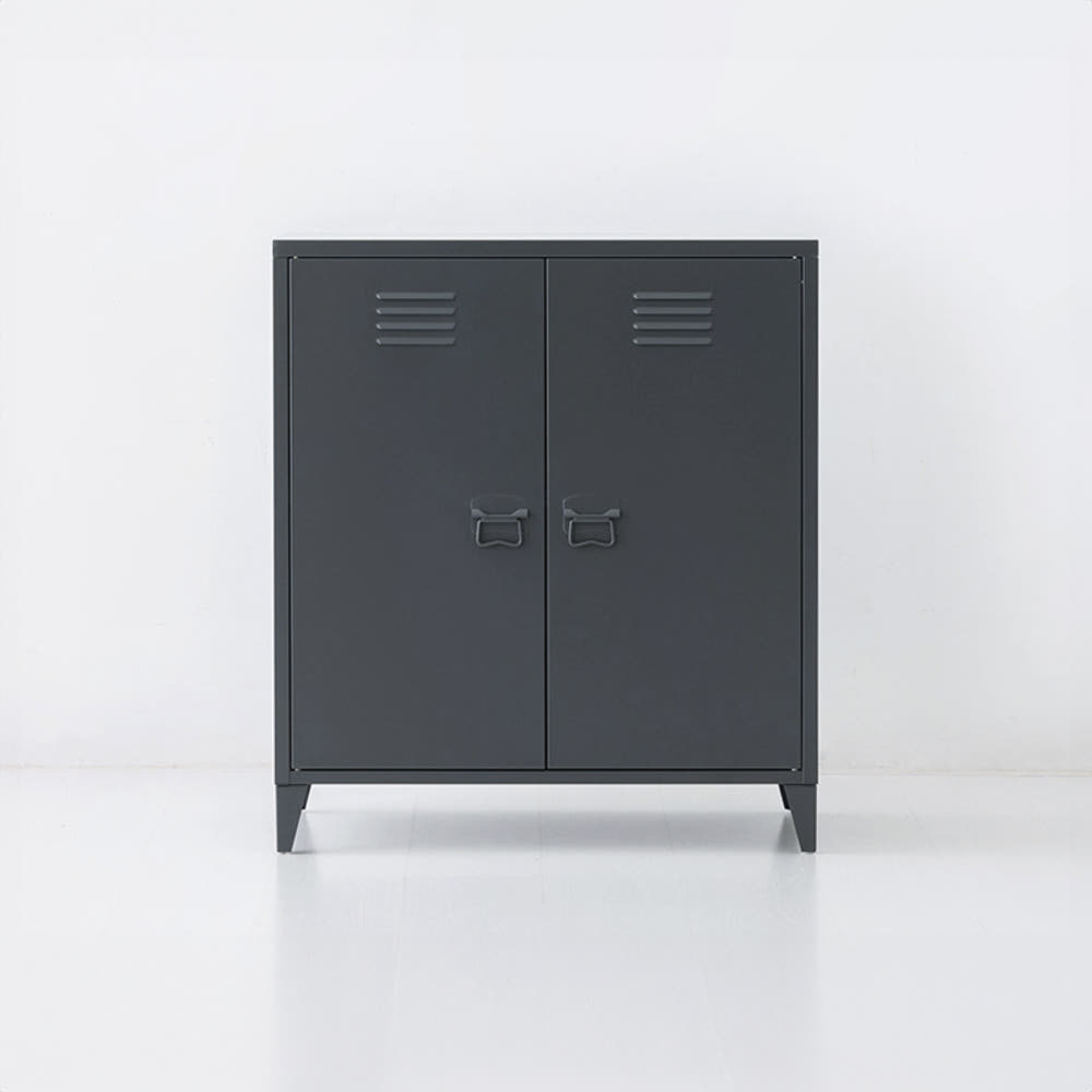 MKB 앤틱캐비넷 세로중 2문 수납장 800x400x900mm, 1단, 다크그레이 2683.0227 - 메인 이미지