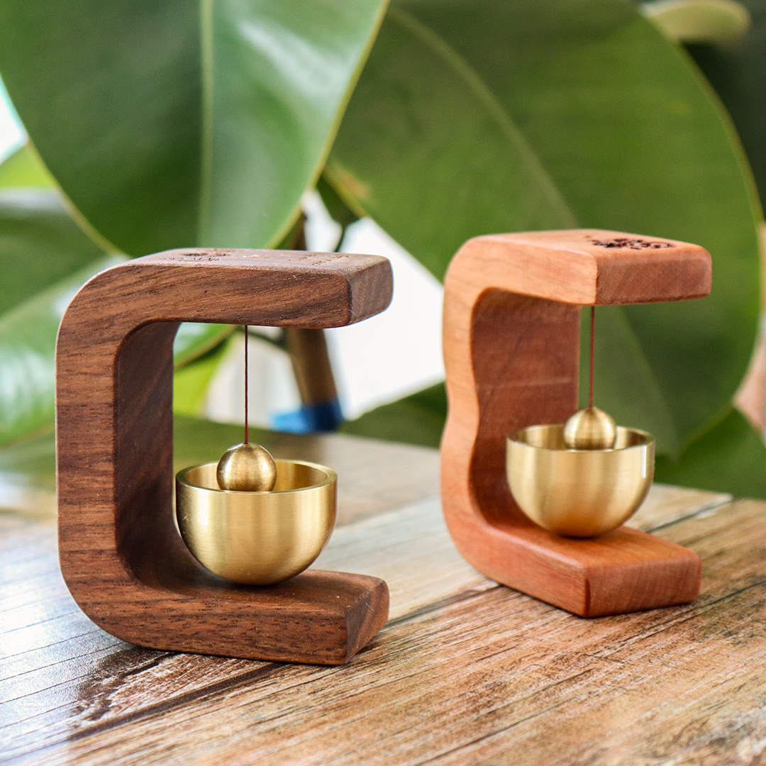 감성모먼트 우드 도어벨 현관종 원목 각인 제작 미니 나무 풍경 자석