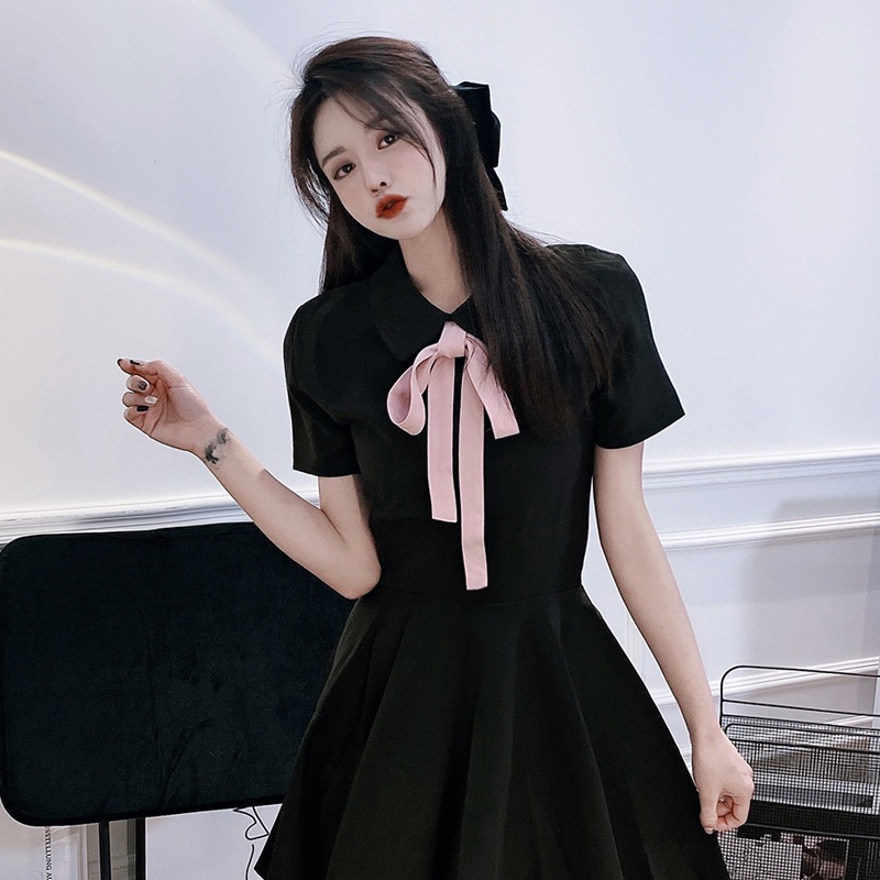 빅사이즈 원피스 루즈핏 오버핏 드레스 여성용 리본 하객룩 - 상세 이미지 2