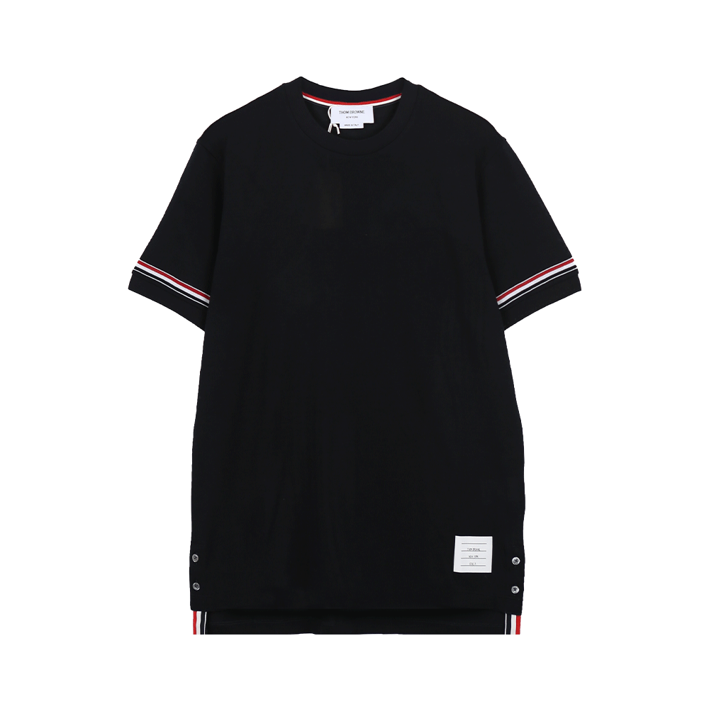 톰브라운 트리밍 네이비 반팔티 MJS247A J0129 415 (2025 S/S) SIZE 3 - 상품 이미지
