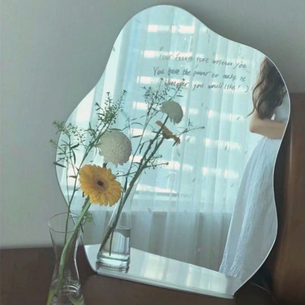 무프레임 안깨지는 벽에 붙이는 부착형 아크릴 미러 안전 탁상 거울