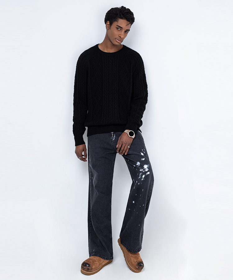 스트라이크 Edge Black Wash Bootcut Jeans - 상세 이미지 2
