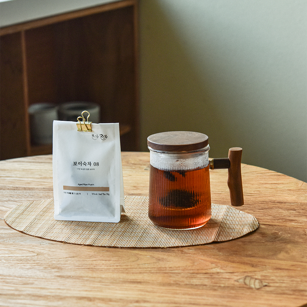 [SET] 붓는 아침엔, 호두나무 티머그 + 보이숙차 08(30g) 제품 이미지