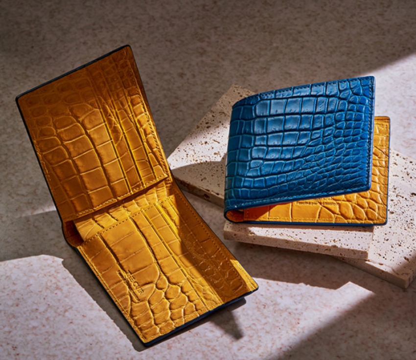 더퀴르 남자 명품 파티나 악어가죽 지갑 수제 손염색 반지갑 남자친구 선물