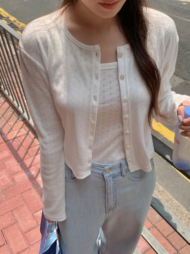💕URBANE MADE💕 큐피드 펀칭 크롭 아일렛 가디건 세트 (3c) 상세 이미지 63