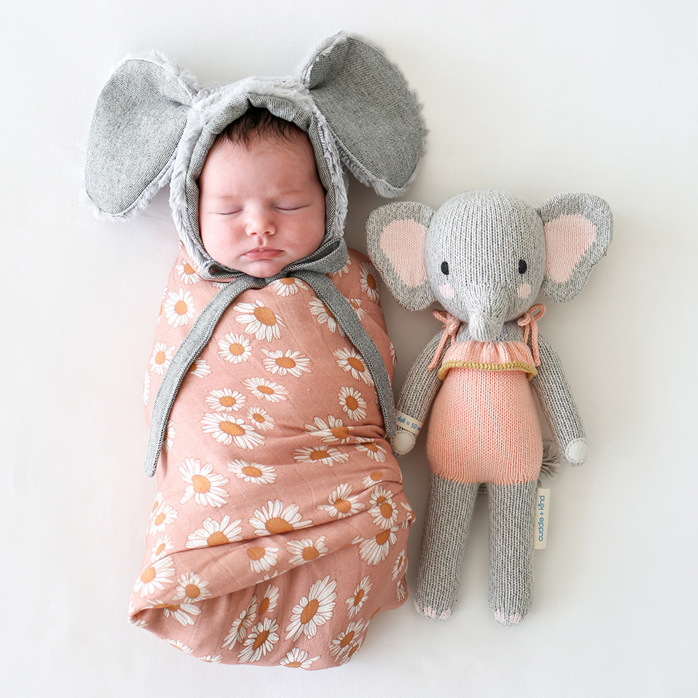 [N배송]커들앤카인드 리틀 엘로이스 엘리펀트 핸드메이드 애착인형 아기 출산 임신 선물