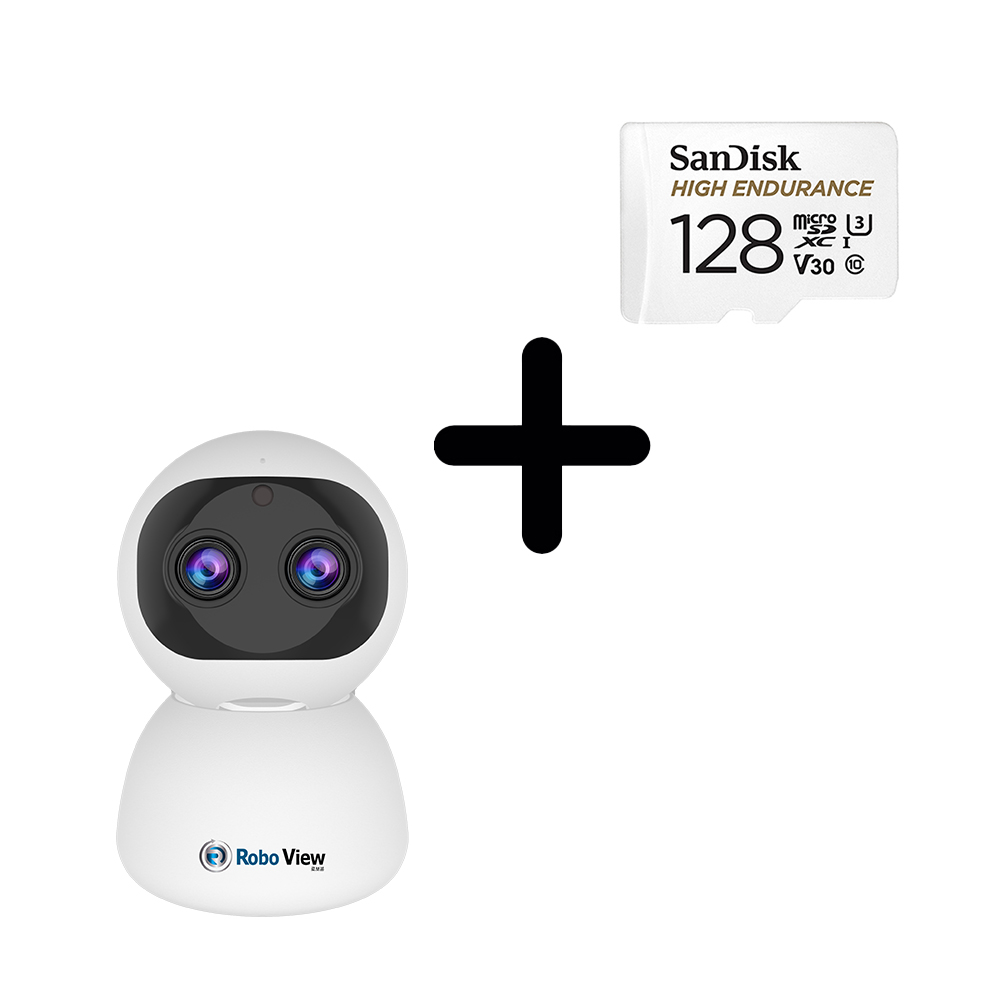 글로벌아이넷 로보뷰4 홈 IP 카메라 CCTV 듀얼렌즈 300만화소 홈캠 128GB - 상품 이미지