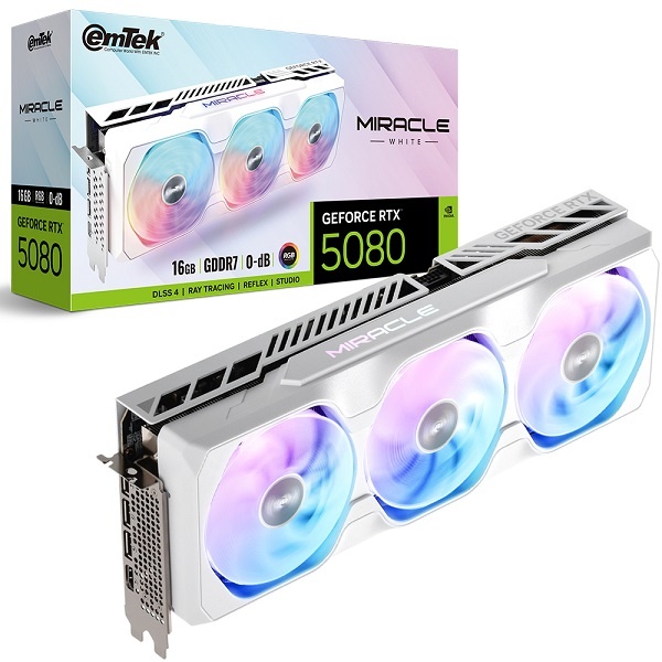 [emTek] 지포스 RTX 5080 MIRACLE WHITE D7 16GB : 컴퓨존
