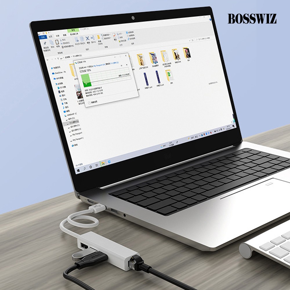 보스위즈 4in1 C타입 멀티허브 to RJ45 USB3.0 노트북 젠더 BOS-CRJ14 새상품 - 상세 이미지 2