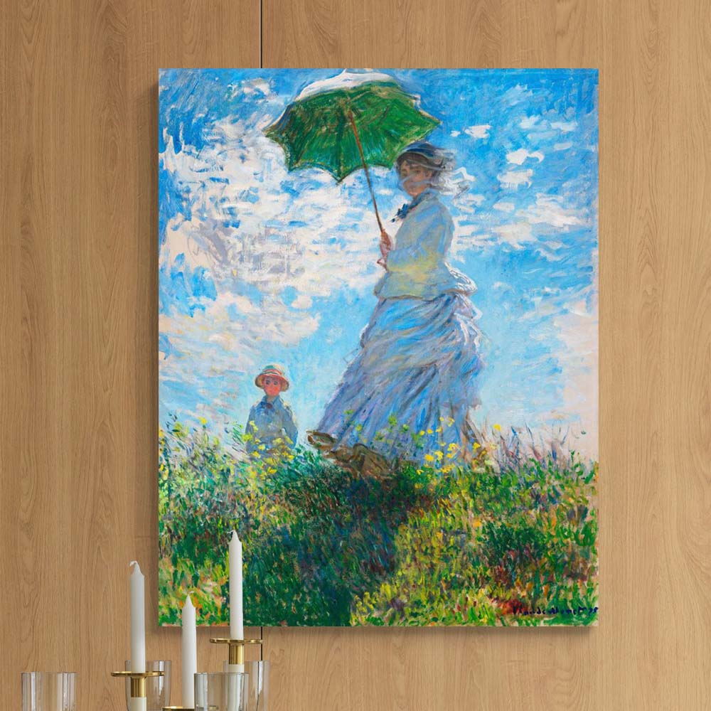 클로드 모네 양산을 든 여인 62 x 78cm 대형 명화 인테리어 캔버스 띄움 액자 - 상품 이미지