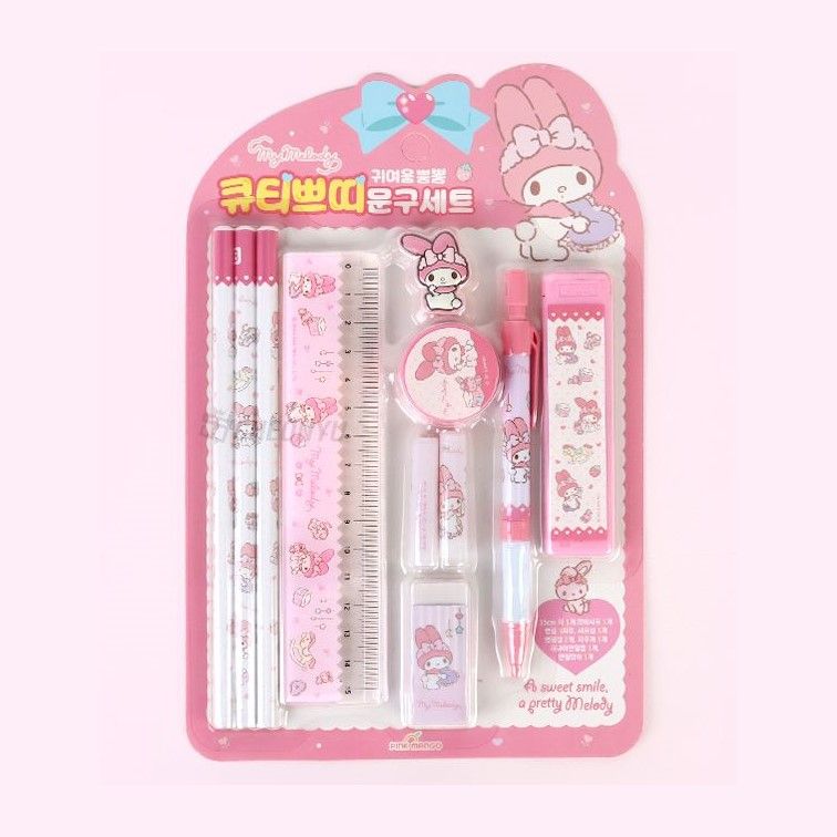 시나모롤 문구 세트 연필 지우개 어린이 초등학교 유치원 단체 생일 선물 구디백 - 상세 이미지 4