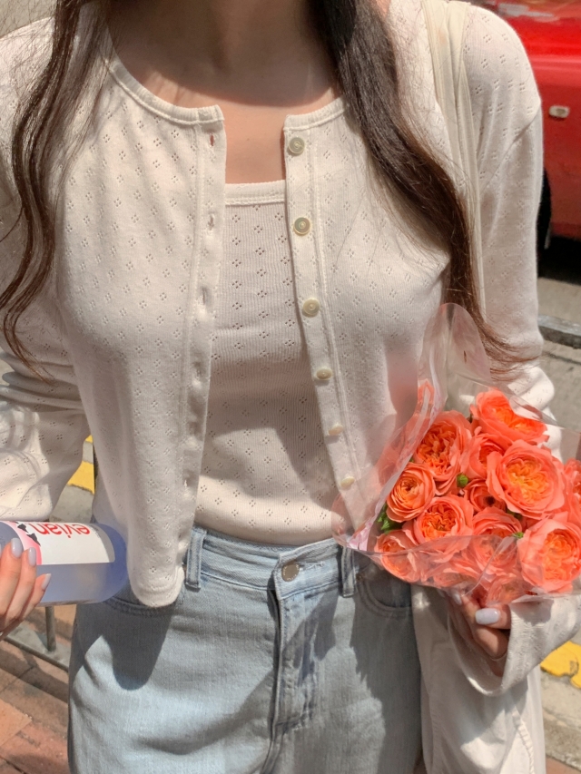 💕URBANE MADE💕 큐피드 펀칭 크롭 아일렛 가디건 세트 (3c) 상세 이미지 53