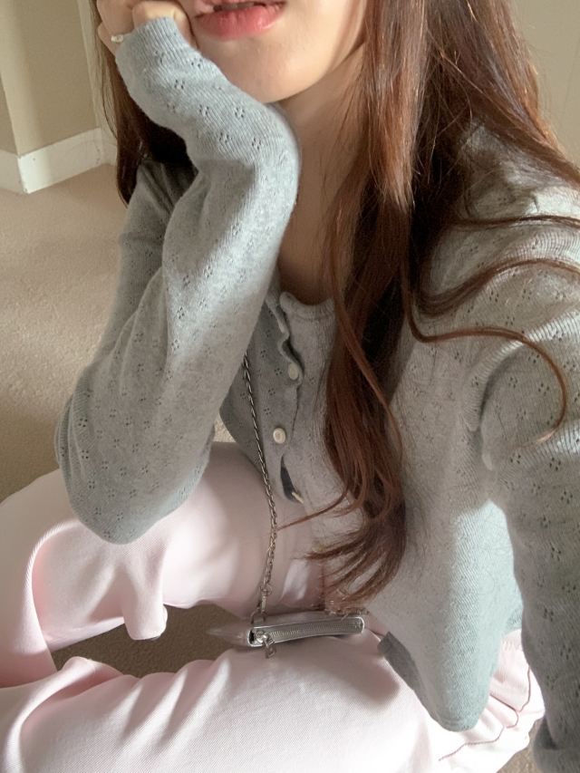💕URBANE MADE💕 큐피드 펀칭 크롭 아일렛 가디건 세트 (3c) 상세 이미지 165
