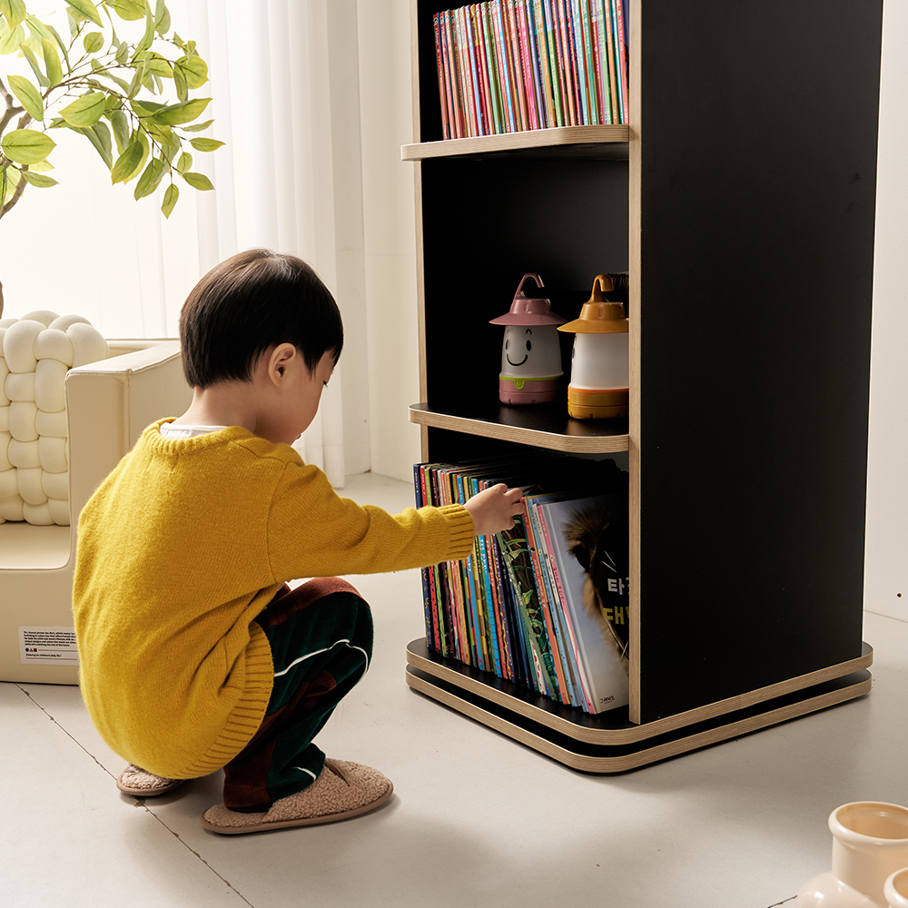 리언 유아 키즈 아이 아기 회전 책장