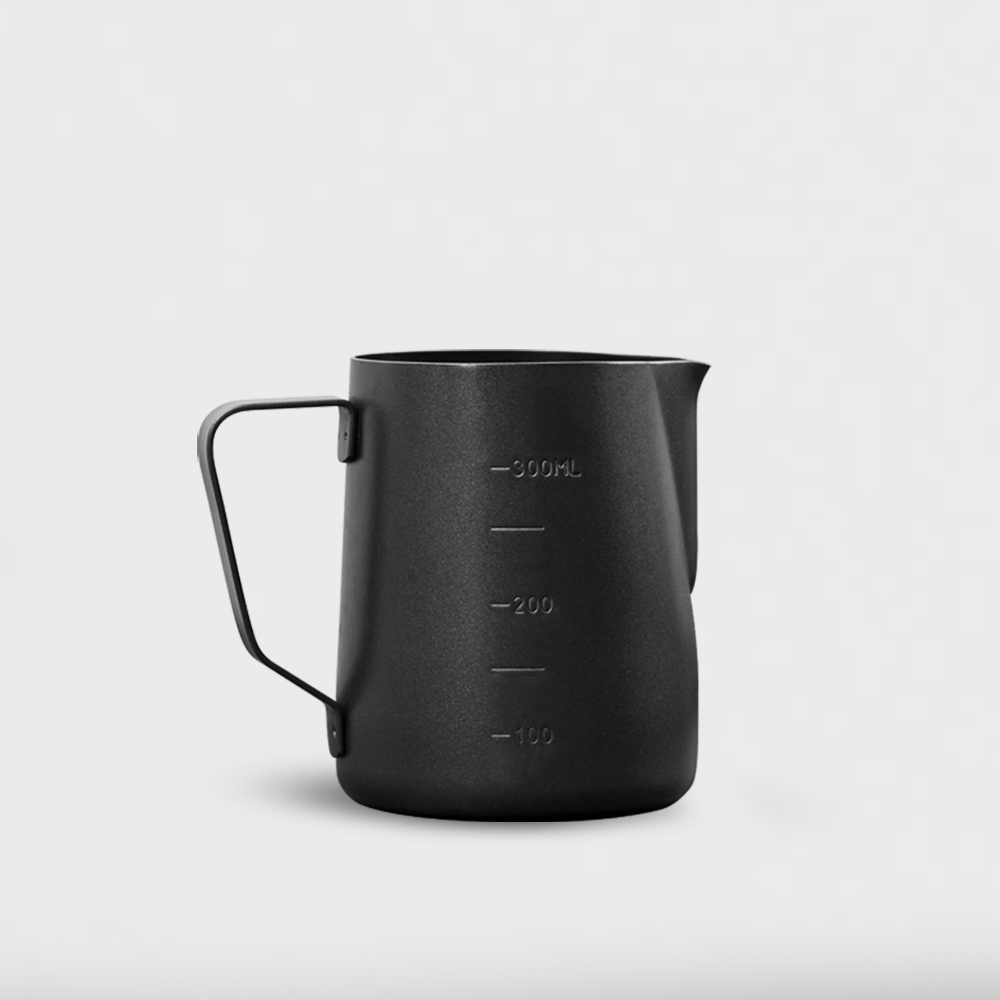 칼딘 눈금형 스팀피쳐 베이직 밀크 스팀 피처 350ml, 블랙 - 상품 이미지