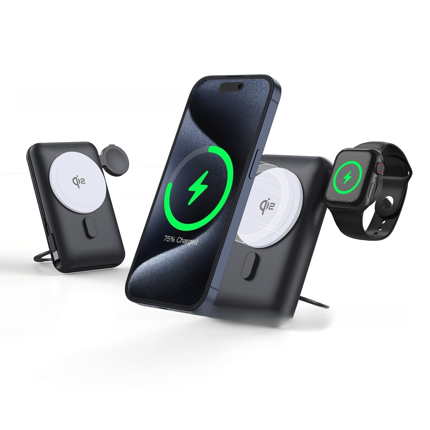 Qi2 맥세이프 보조배터리 10000mah 애플워치 핸드그립 톡홀더 - 상세 이미지 2