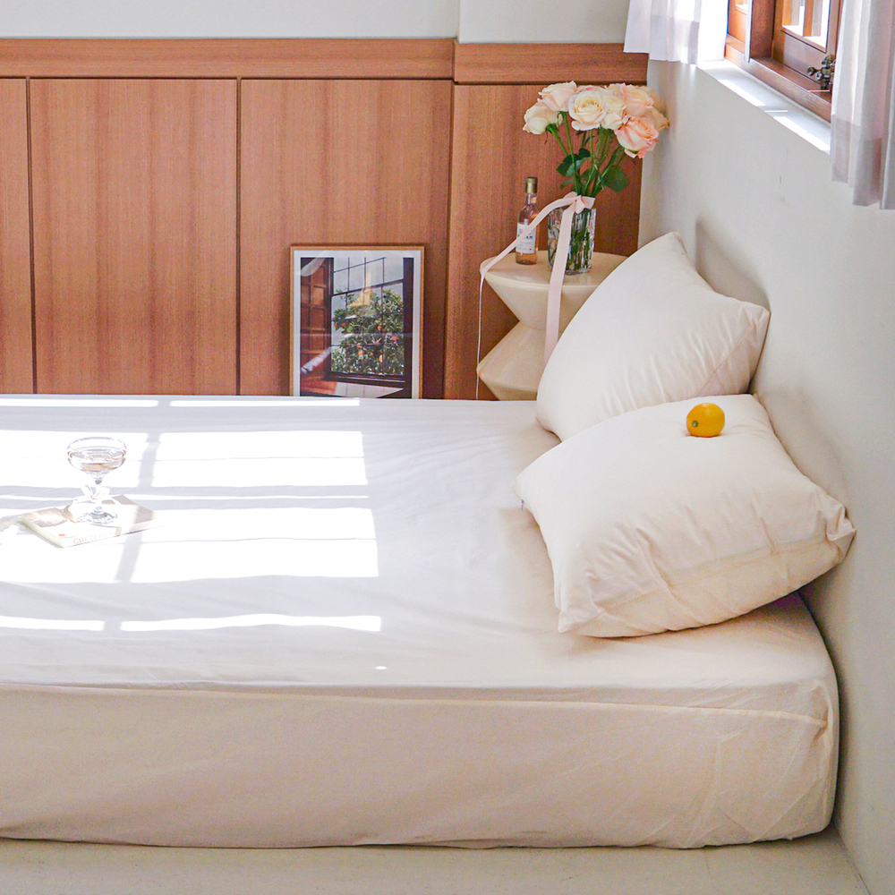 허쉬 60수 고밀도 바이오워싱 순면 매트리스 커버 파스텔라 피치, Q(퀸)