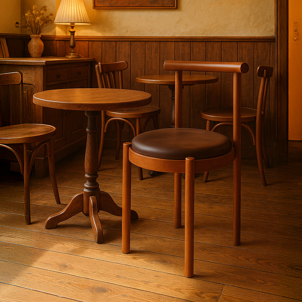 피카소 카페 다니엘엠마체어 인테리어 원목 식탁 주방의자 디자인 패브릭