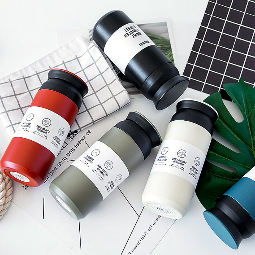 무지 트래블 텀블러 밀폐 보온 보냉 스텐 물병 350ml 500ml 용량 휴대용 여행용 - 상세 이미지 2