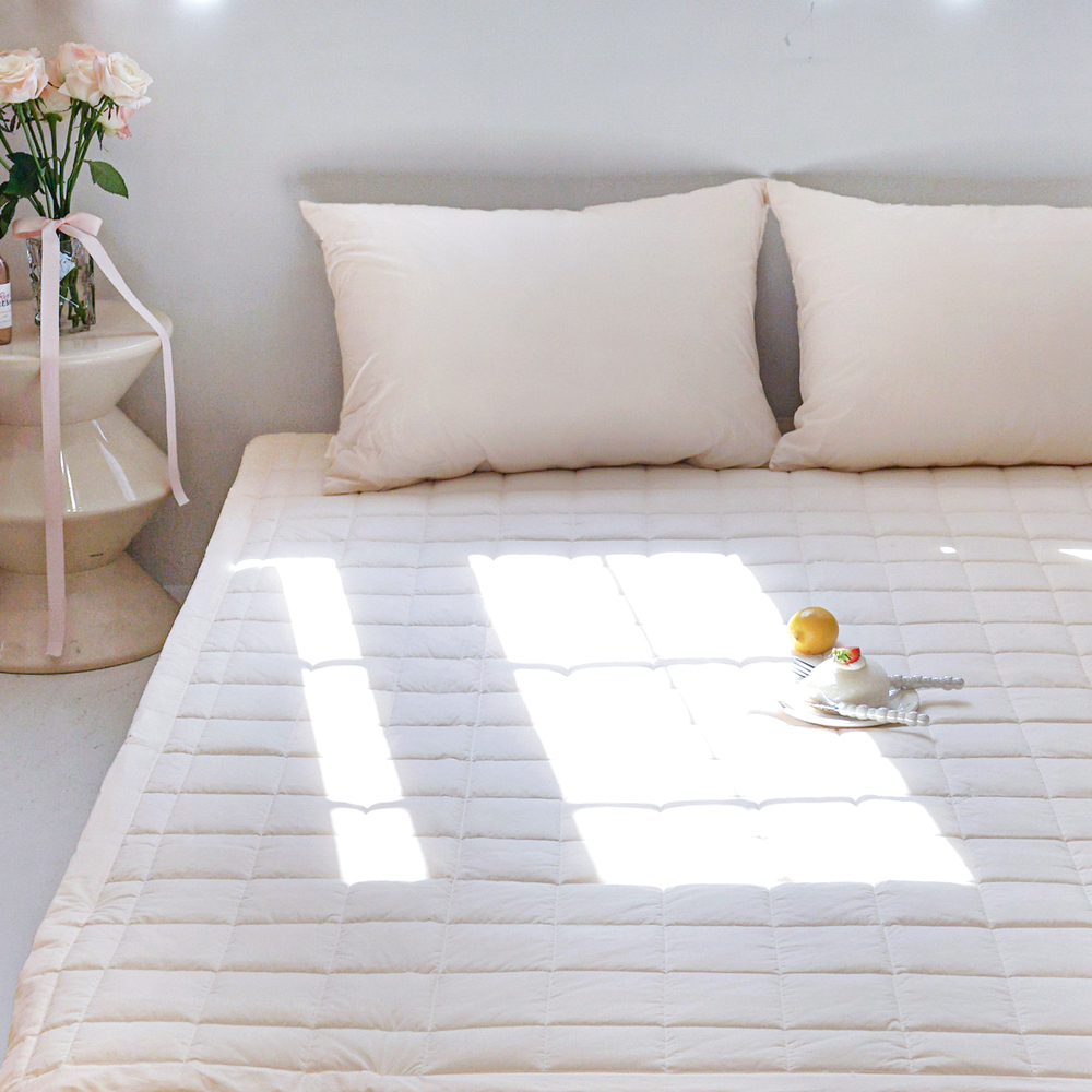 허쉬 60수 고밀도 바이오워싱 순면 고정밴딩 침대패드 파스텔라 피치, Q(퀸)