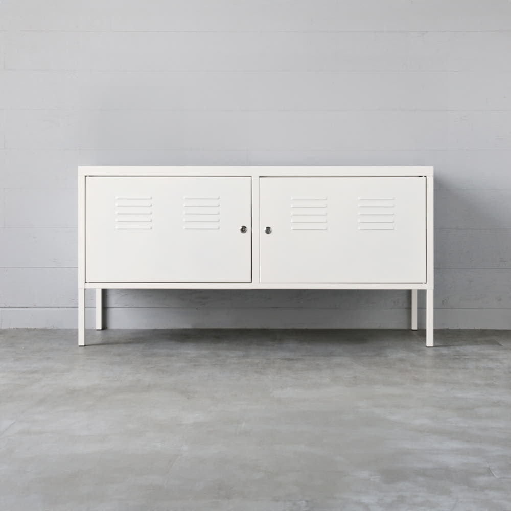 MKB 캐비넷 가로 2칸 TV스탠드 1180x400x600mm, 매트화이트 6952.9064